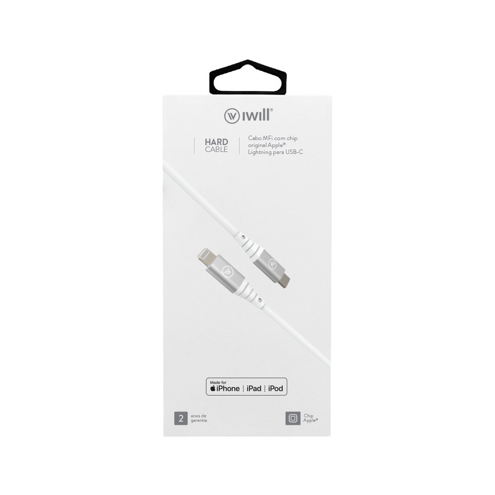 Cabo MFi para USB-C Hard Cable em TPE Branco - Imagem 2